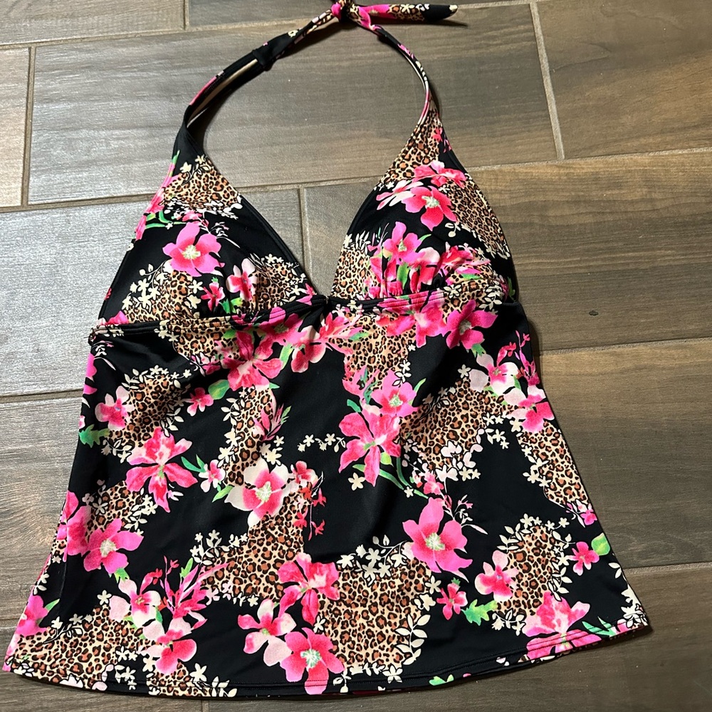 Victoria's Secret Pink Floral and Leopard Bikini Top